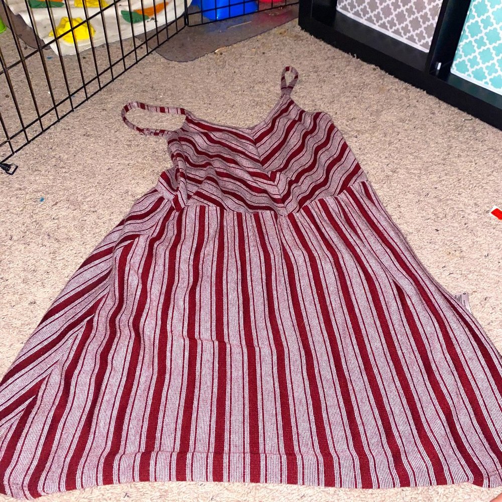 Maroon and White Dress